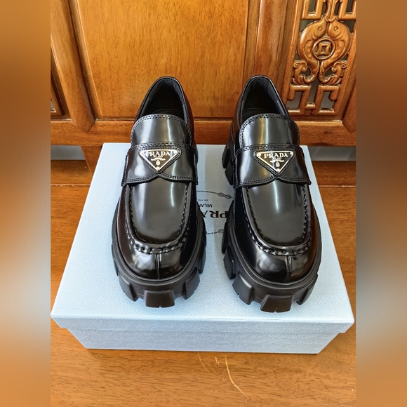 Prada Shoes - Prada Monolith leather Loafers